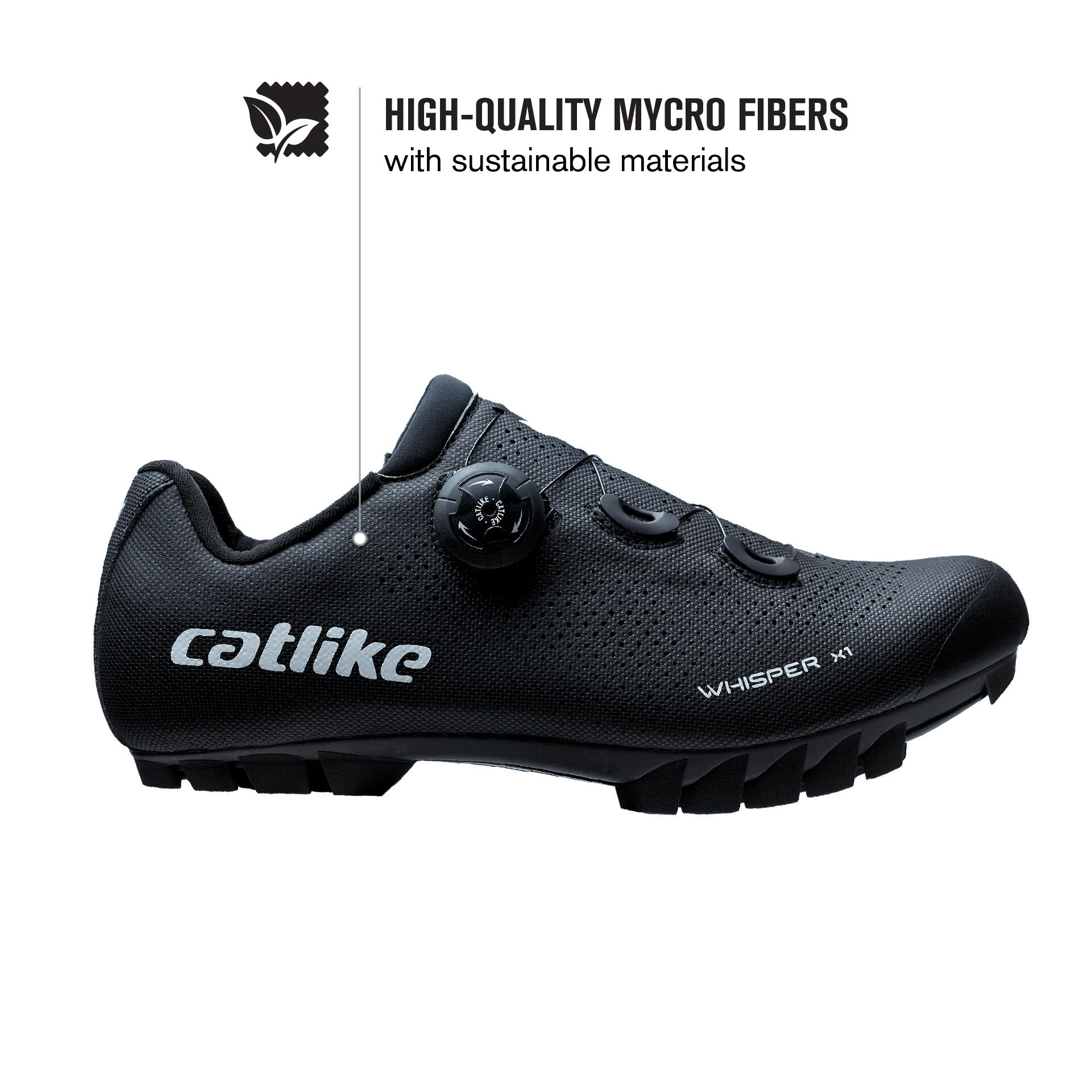 Catlike Whisper X1 MTB Fahrradschuhe Nylon Schwarz Matt 42 2/8