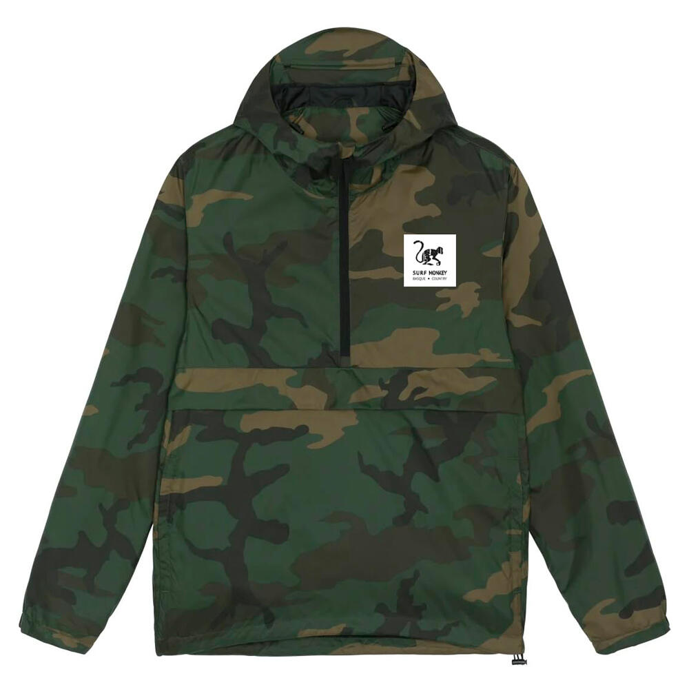 Waterproof men's jacket with hood – 1/4 zip – windbreaker (Camouflage)