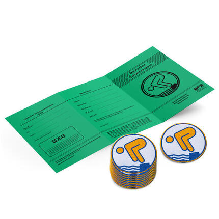 Deutsches Schwimmabzeichen-Set Gold Mit Bügelbeschichtung, rund