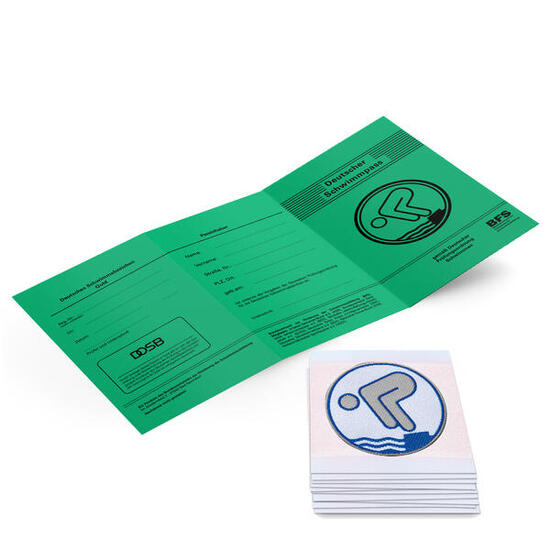 Deutsches Schwimmabzeichen-Set Silber Zum Aufnähen, quadratisch von Rolle