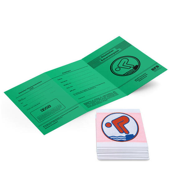 Deutsches Schwimmabzeichen-Set Bronze Zum Aufnähen, quadratisch von Rolle