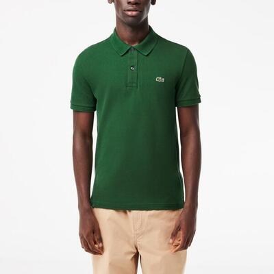 Lacoste model l1212 short sleeved ribbed collar s kleur groen