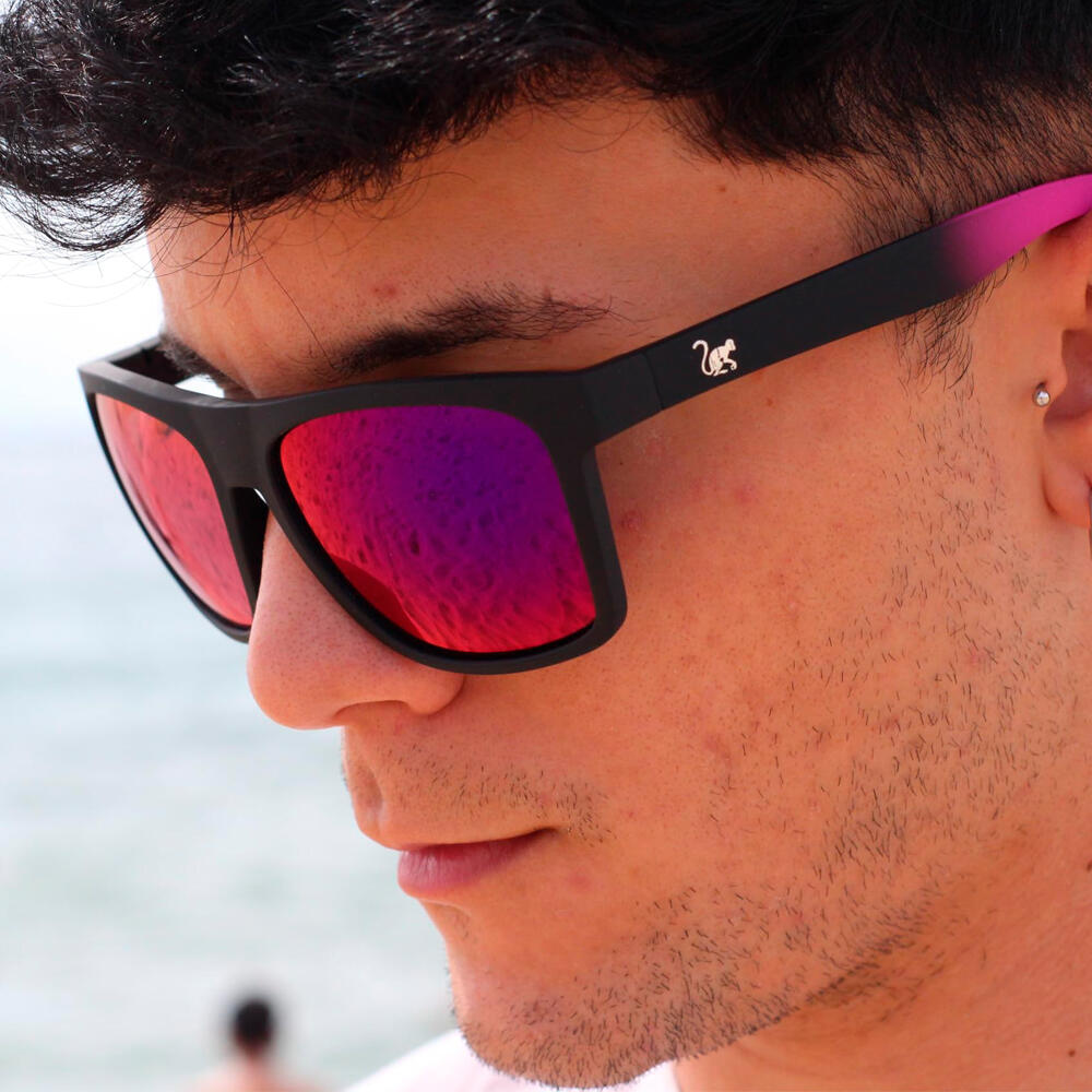 Lunettes de soleil unisexes - Flottantes / Polarisées / UV400 / TPX (Noir/Rose) 5/6