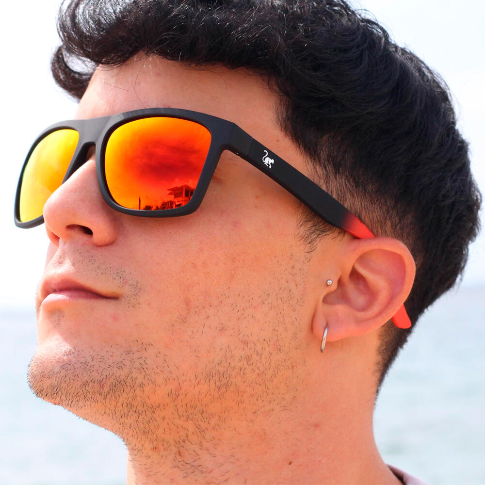 Lunettes de soleil unisexes - Flottantes / Polarisées / UV400 / TPX (Noir/Rouge) 5/6