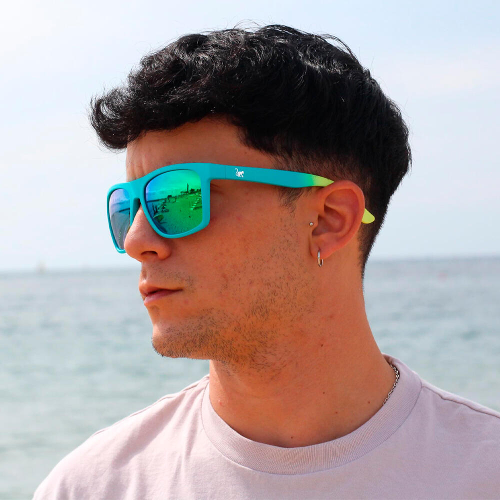 Lunettes de soleil unisexes - Flottantes / Polarisées / UV400 / TPX (Bleu/Jaune) 5/6