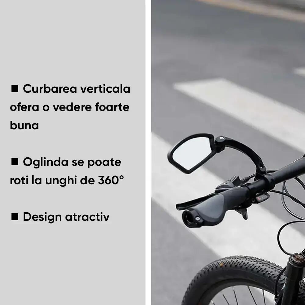 Oglinda bicicleta, scuter, moto, MTB, BMX, HD, reglabila 360 grade, unghi larg 4/7