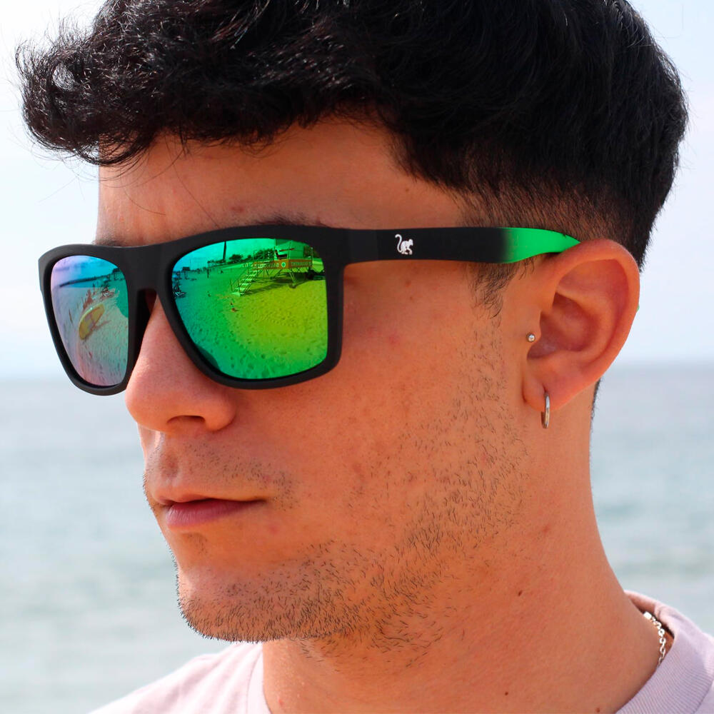 Gafas de sol Unisex - Flotantes / Polarizadas / UV400 / TPX (Negro/Verde) 5/6