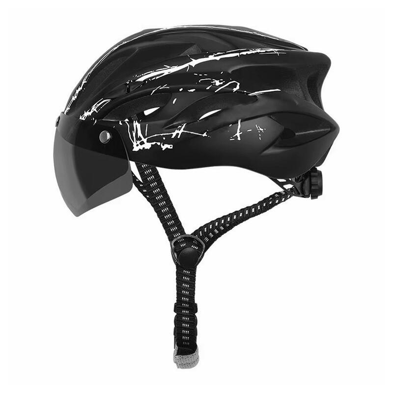 Casca bicicleta, viziera detasabila magnetica, aerodinamica, marimea L 56-61 cm