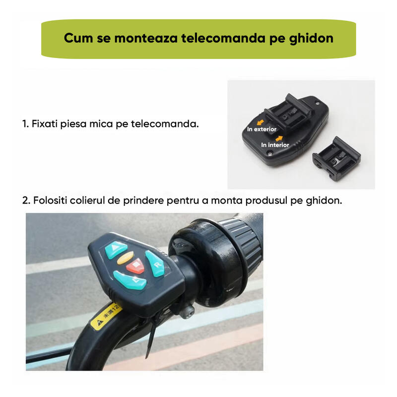 Vesta reflectorizanta bicicleta cu lumina LED si telecomanda, bretele ajustabile