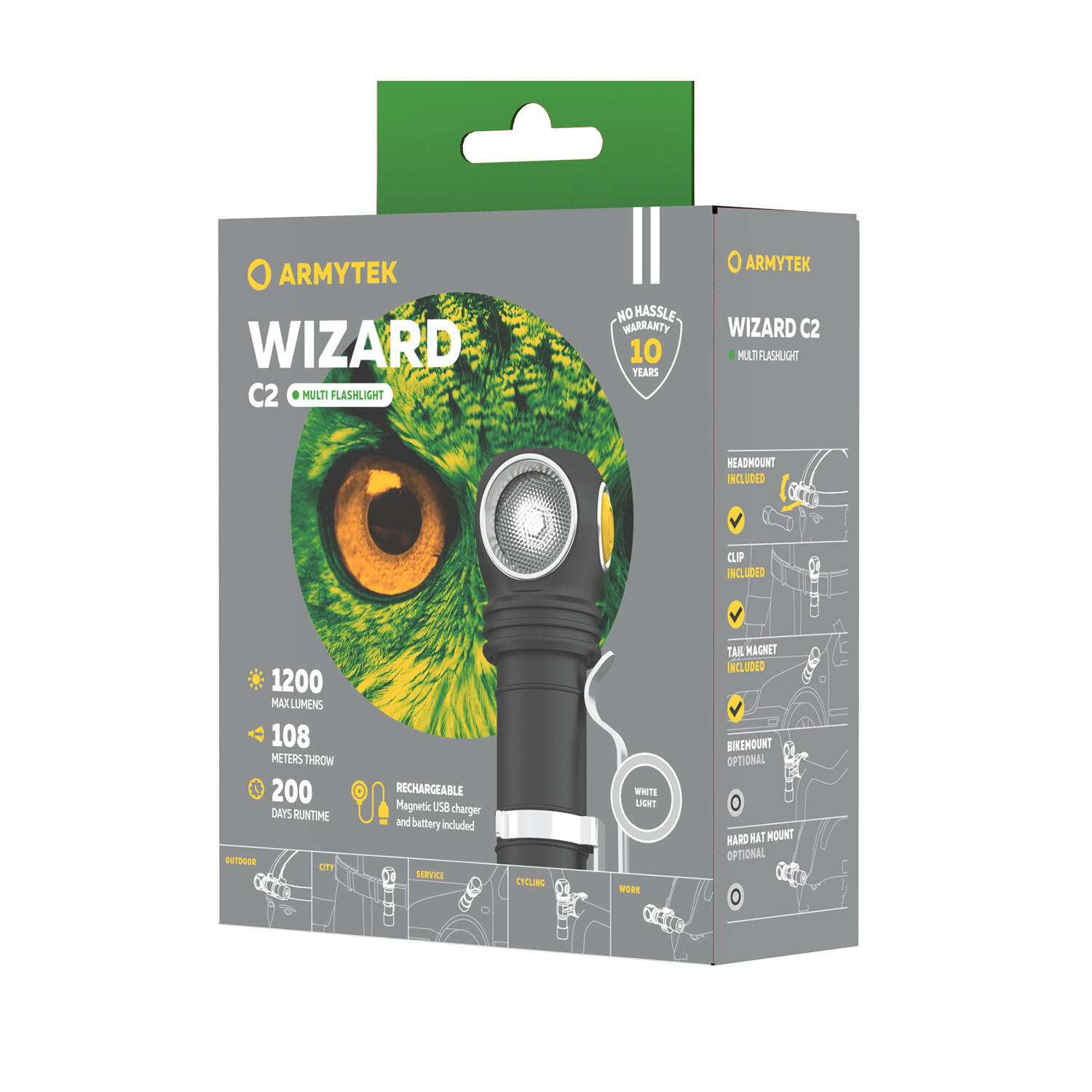 ARMYTEK WIZARD C2 MAGNET USB White 4/7