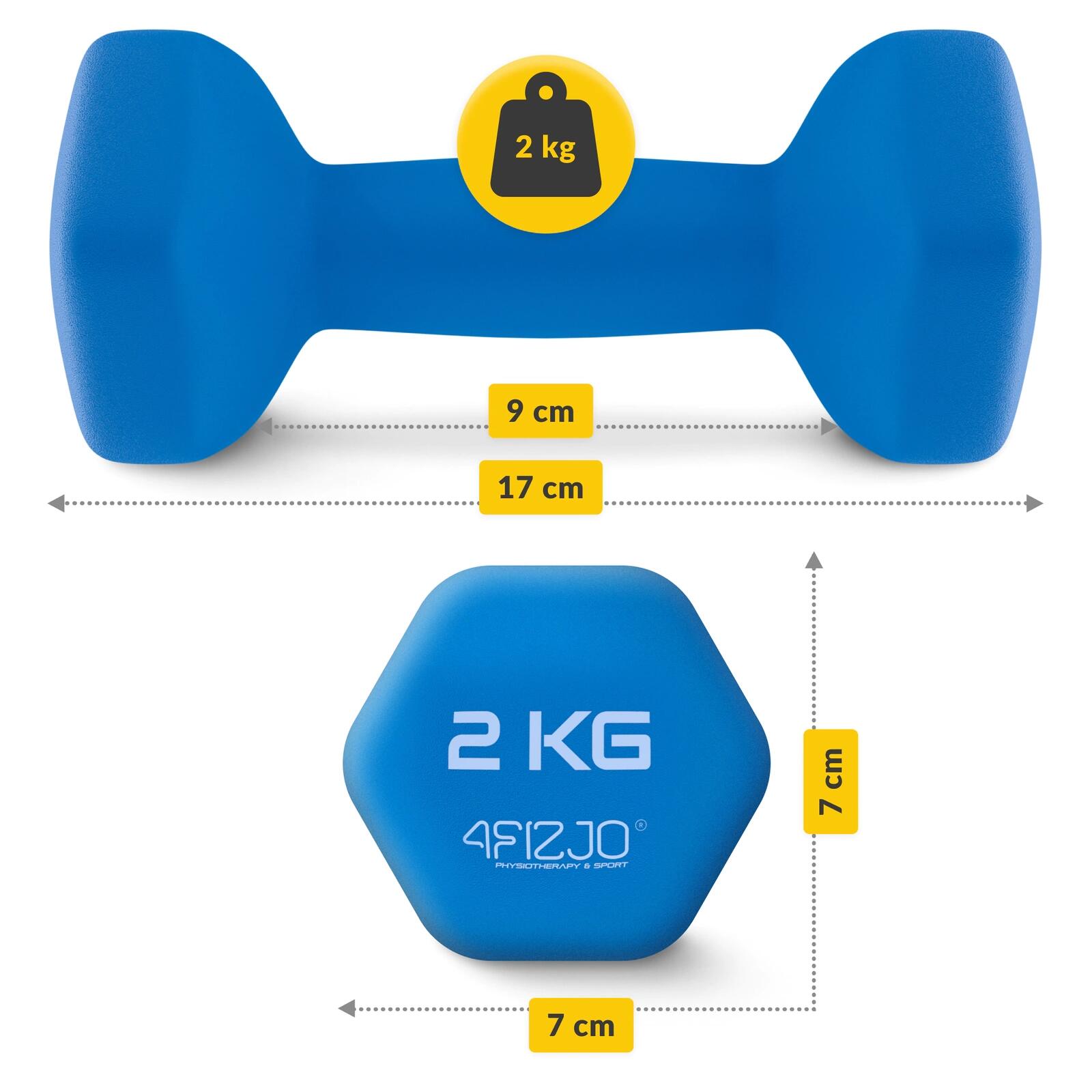 Jednoruční činky 4FIZJO sada 12 kg 3/7