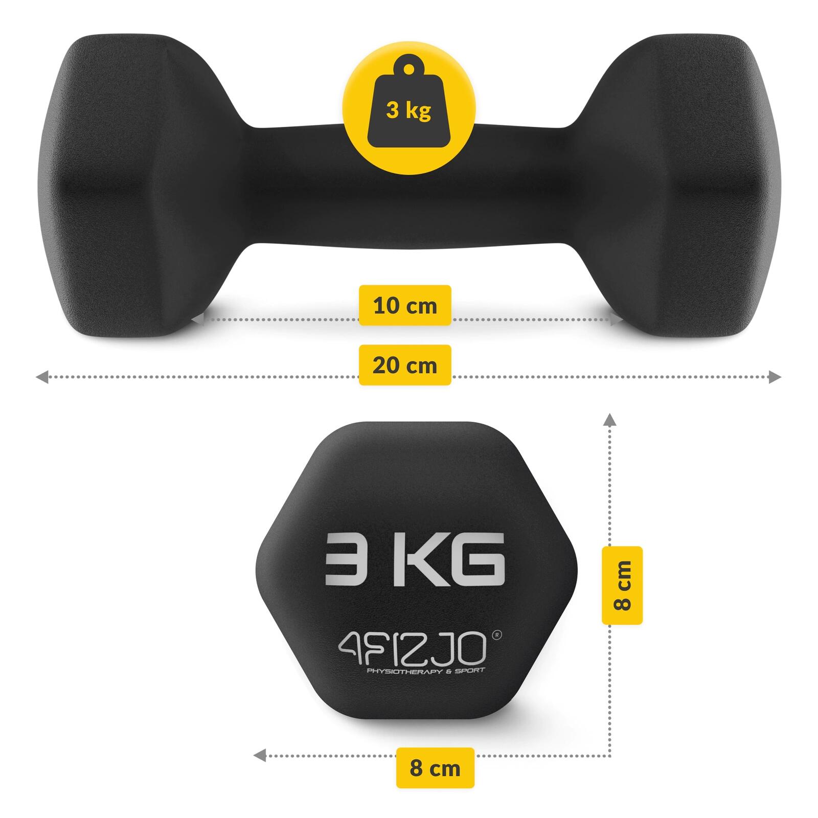Jednoruční činky 4FIZJO sada 12 kg 4/7