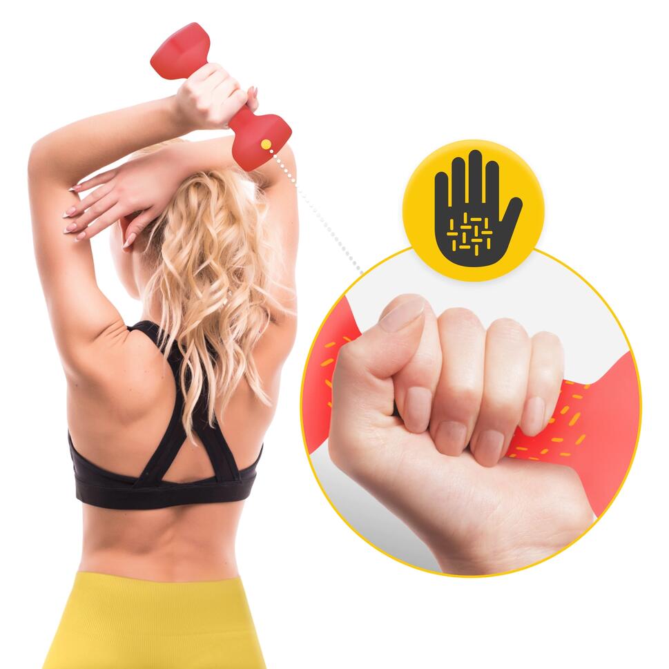 Hantelki ciężarki fitness uniwersalne 4FIZJO CLASSIC 2 szt. 1,5 kg czerwone