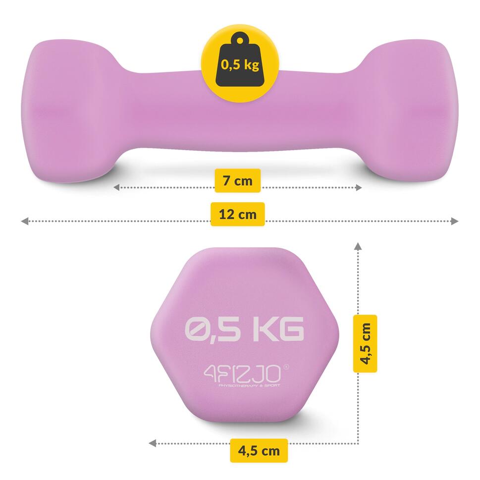 Hantle fitness do treningu siłowego 4FIZJO zestaw 7 kg