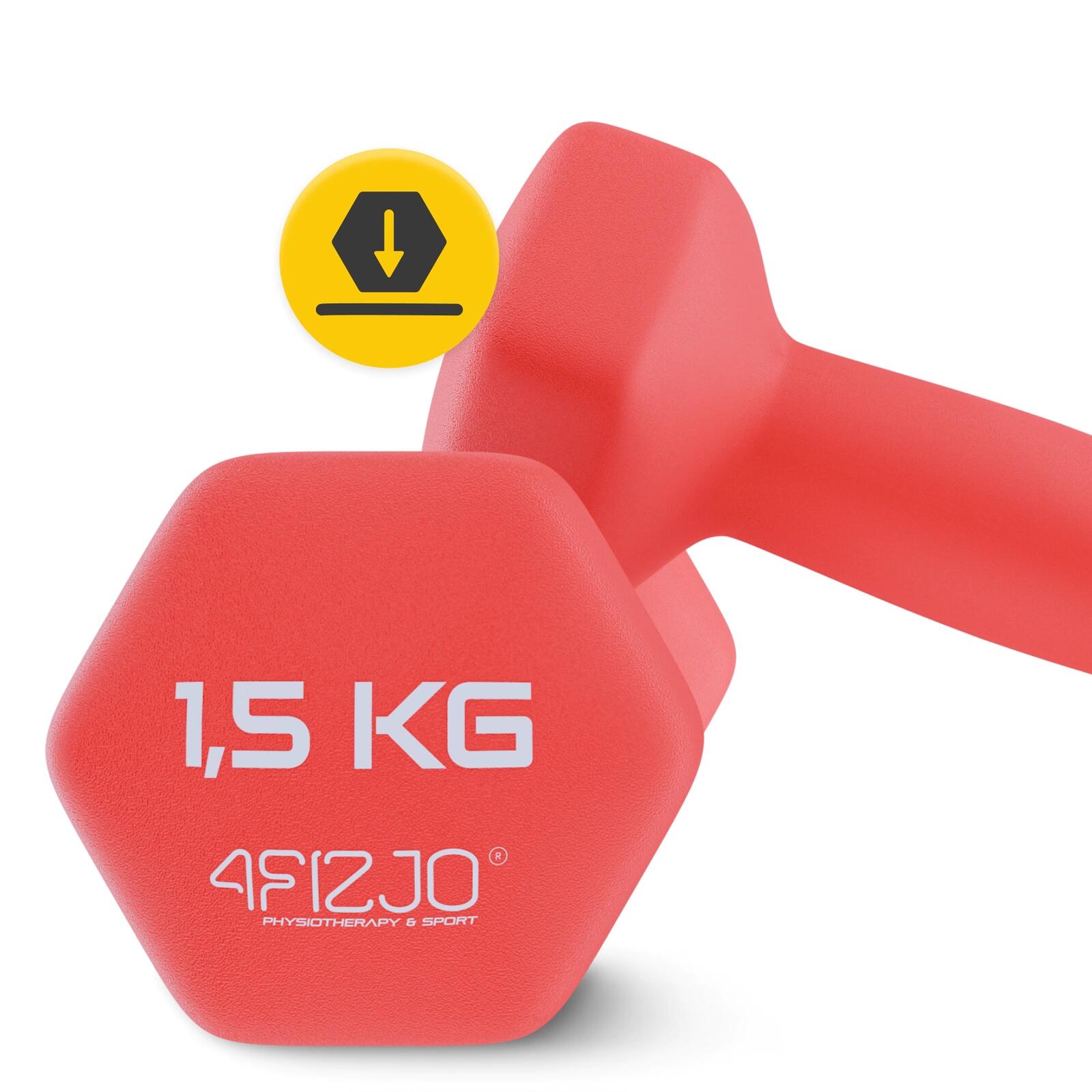 Coppia manubri fitness palestra ghisa vinile antiscivolo CLASSIC 4FIZJO 4/6