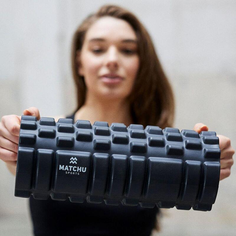 Foam roller / massage roller / fitness roller  33cm - Ø 14cm - zwart