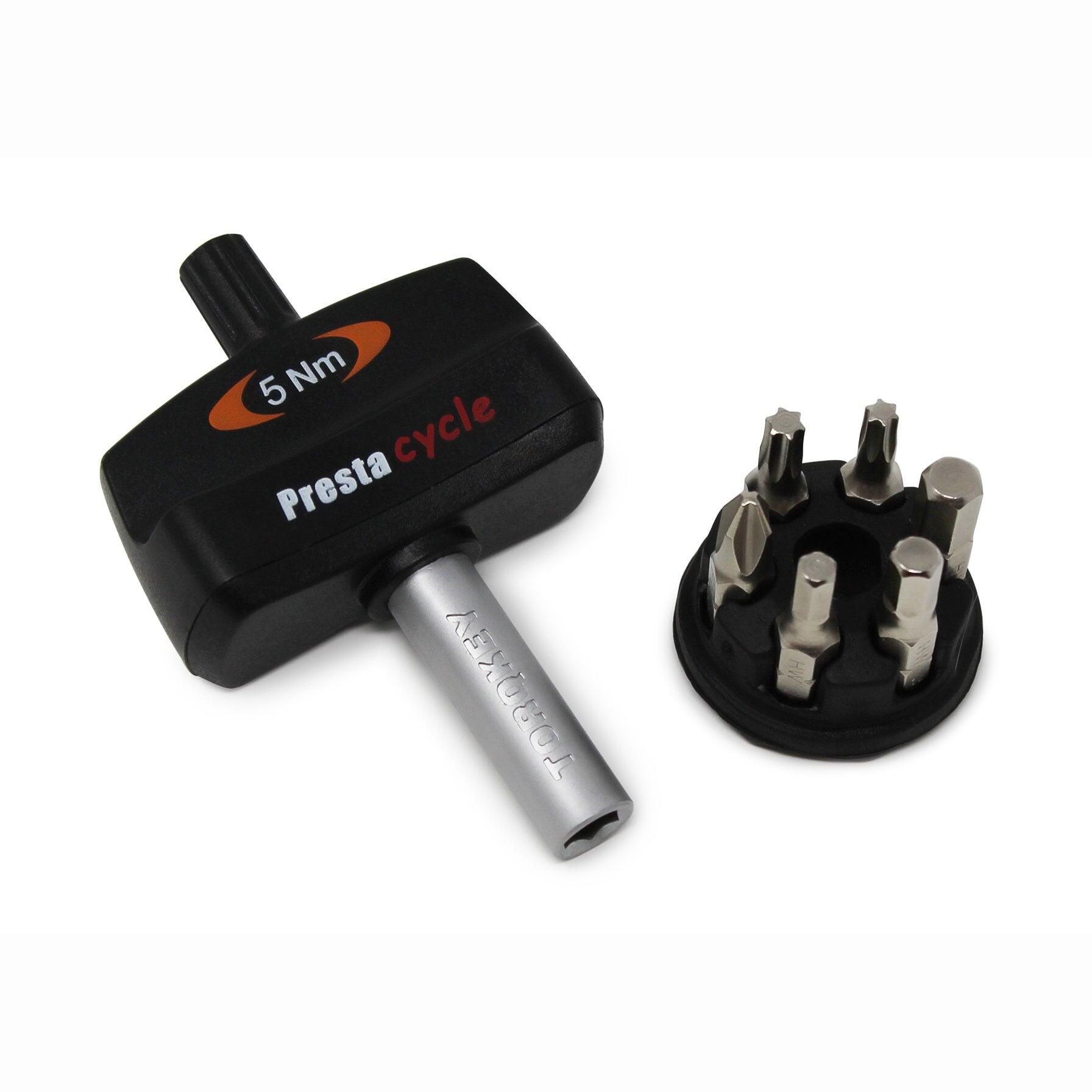 PRESTACYCLE MINI TORQKEYS - 5NM PRESET TORQUE TOOL W/6 BITS & HOLDER 2/2