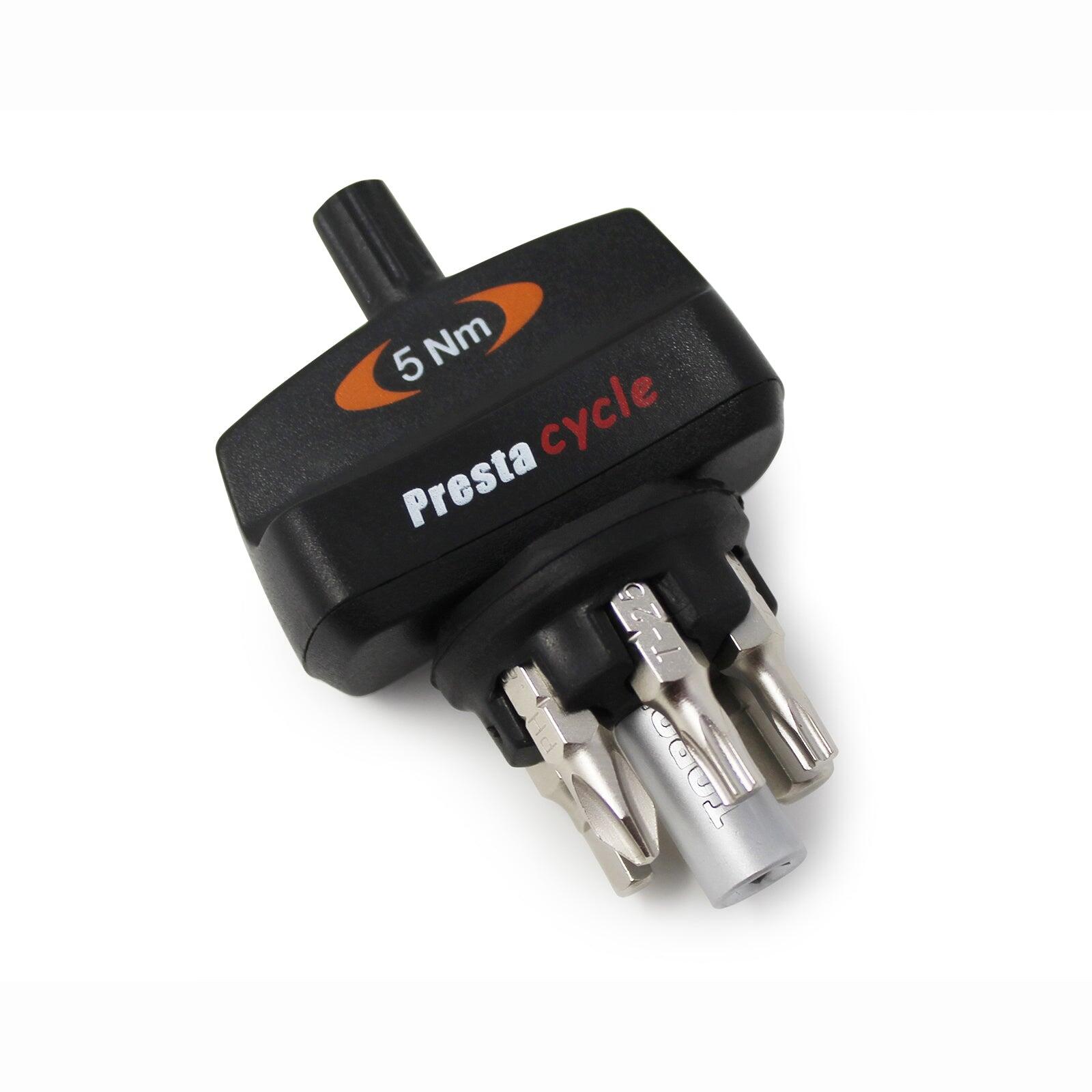 PRESTACYCLE MINI TORQKEYS - 5NM PRESET TORQUE TOOL W/6 BITS & HOLDER 1/2
