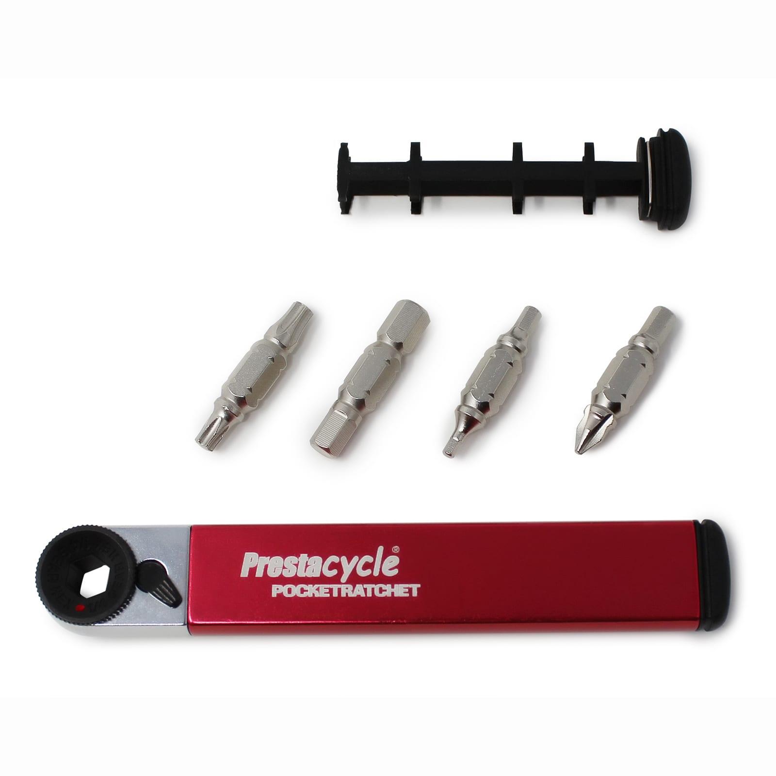 PRESTACYCLE POCKETRATCHET - POCKET MULTI-TOOL W/BITS STORED IN HANDLE 6/7