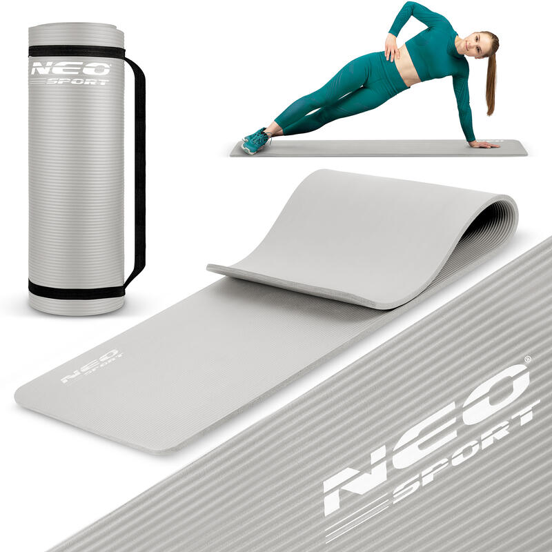 Esterilla de yoga adulto fitness Neo-Sport Gris
