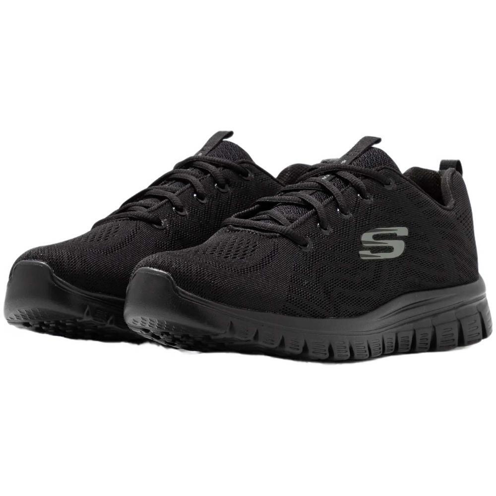Chaussures fitness Skechers femme - Graceful 12615 - Memory Foam - Noir/or 5/5