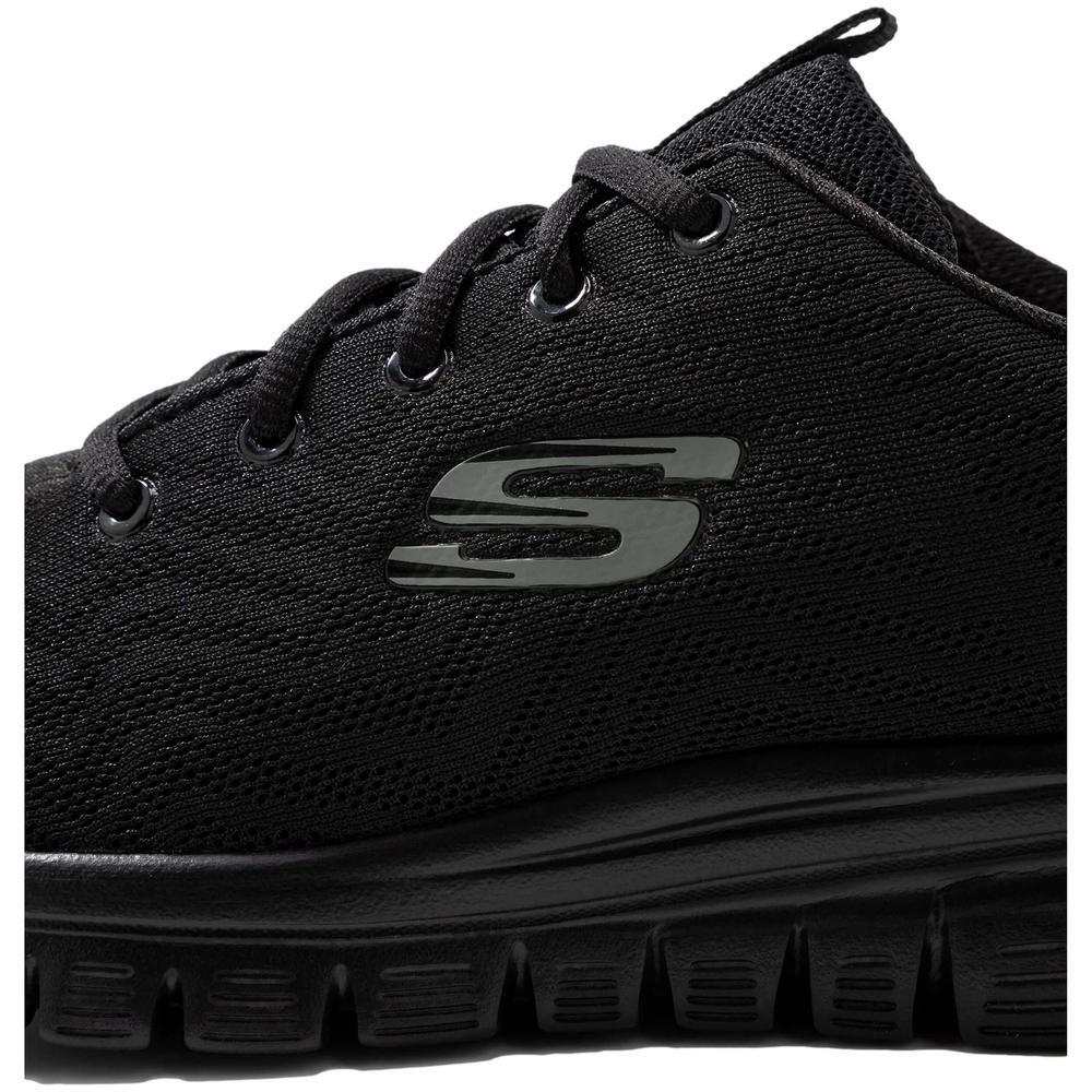 Chaussures fitness Skechers femme - Graceful 12615 - Memory Foam - Noir/or 3/5