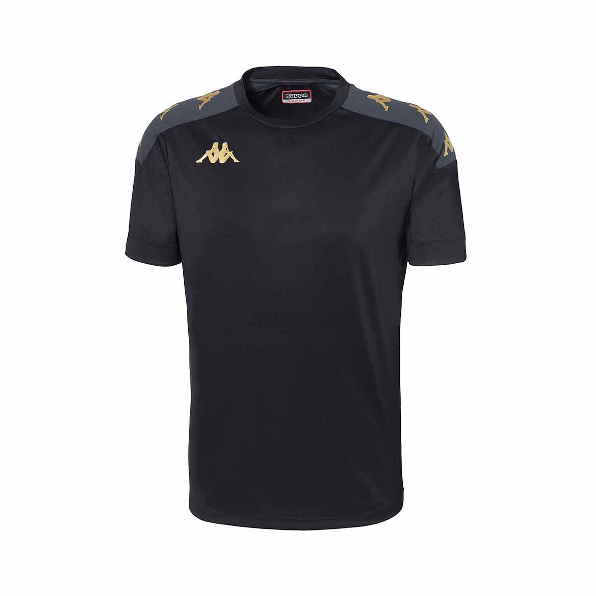 KAPPA t-shirt da uomo in poliestere nero da fitness