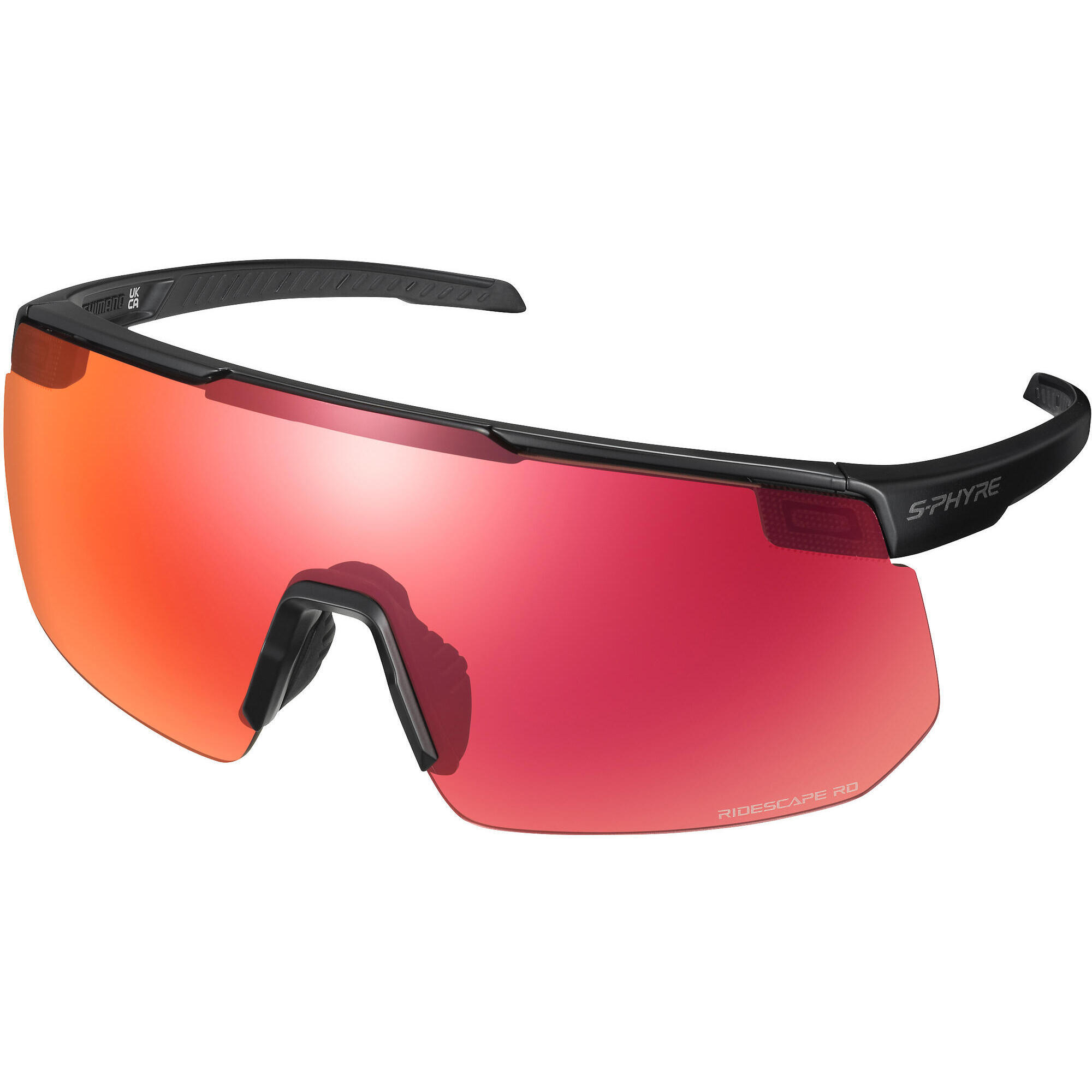 Shimano - Lunettes S-phyre 2, Matt Black/ Ridescape Road - Lunette D'Assurage - Noir|rouge - Taille Unique - Decathlon
