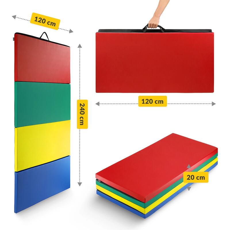 Saltea de gimnastică pliabilă pentru antrenament 4FIZJO, mărimea XL