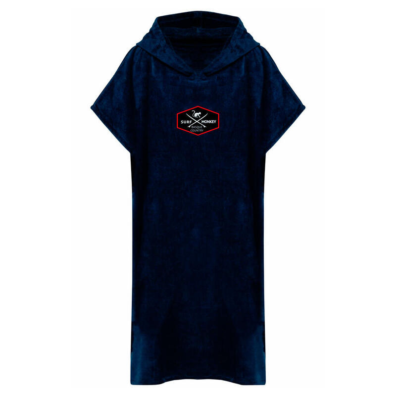 Poncho de toalla con capucha - Algodón Orgánico / Adulto / Talla L/XL (Azul)