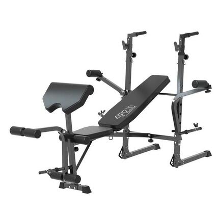 Trainingsbank mit multifunktionalem Langhantelständer 4FIZJO ULTRA