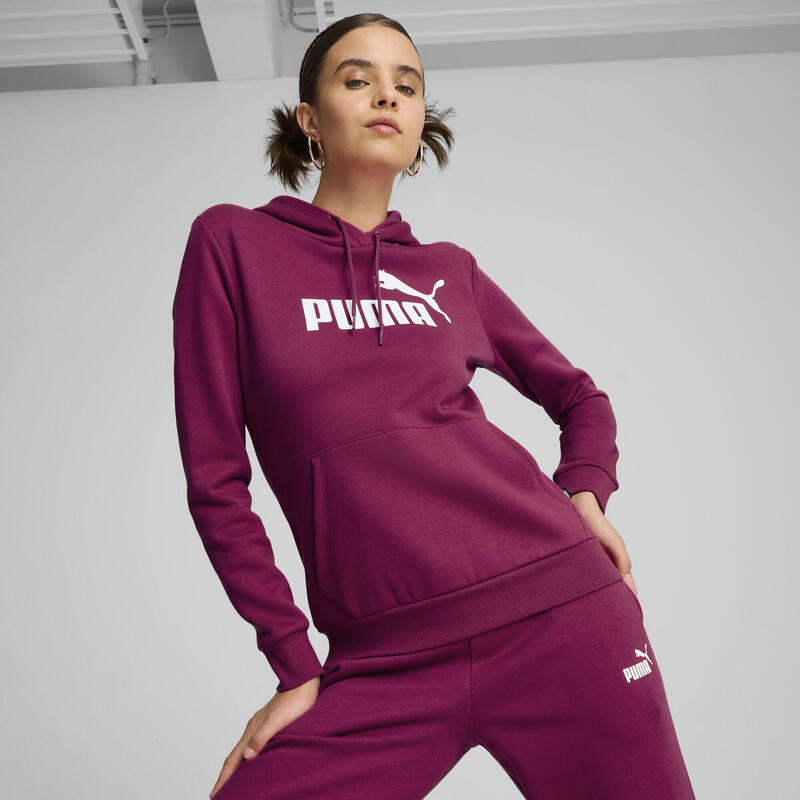 Dámská mikina s kapucí Essentials Logo FL PUMA Magenta Gleam Pink