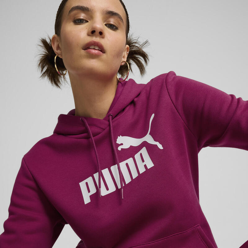Dámská mikina s kapucí Essentials Logo FL PUMA Magenta Gleam Pink