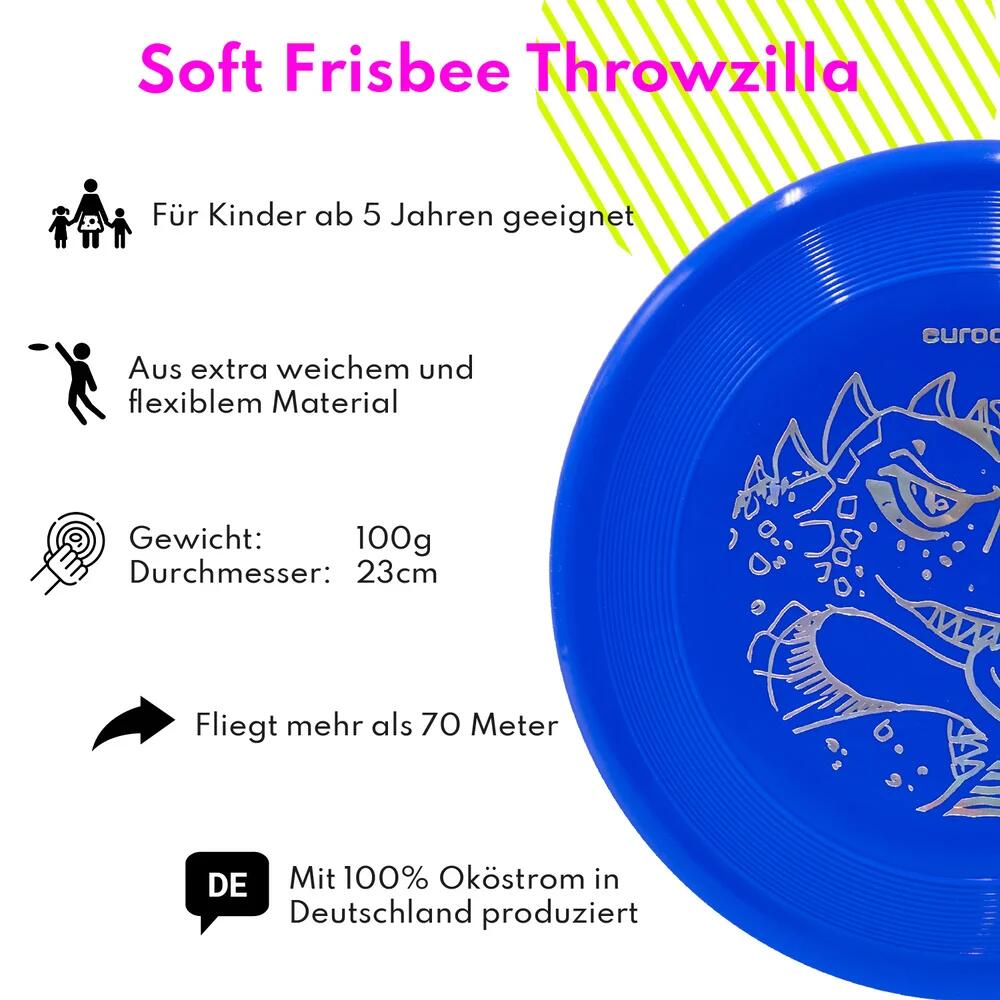 eurodisc® 100g Kidzz Fun Softdisc Throwzilla blau /blue 2/6