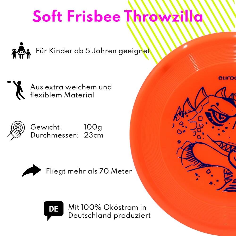 eurodisc® 100g Kidzz Fun Softdisc Throwzilla orange 2/6