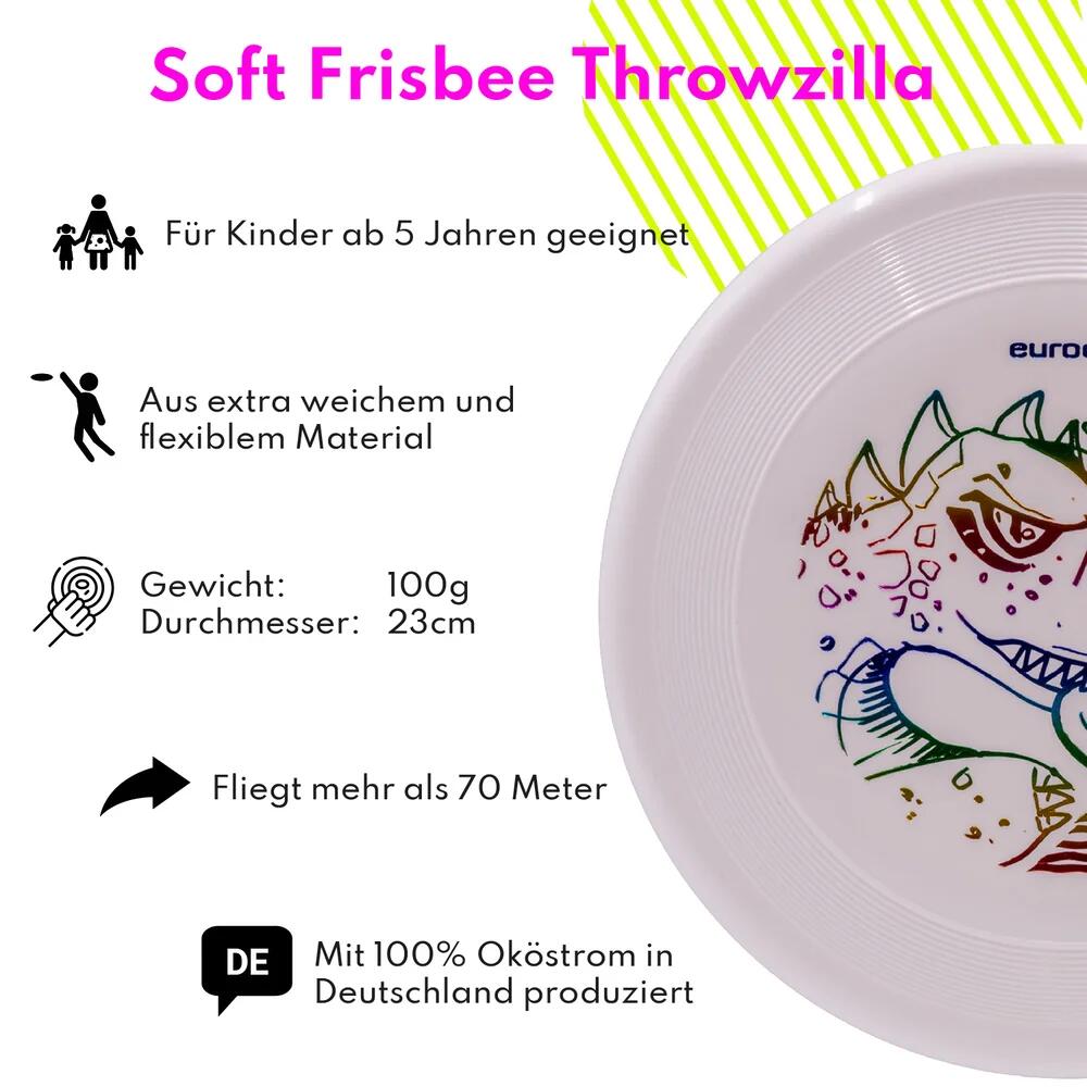 Kinderfrisbee Eurodisc Kidzz Giraffe 100 gr Yellow ED0100YLGF Geel 23 cm 2/6