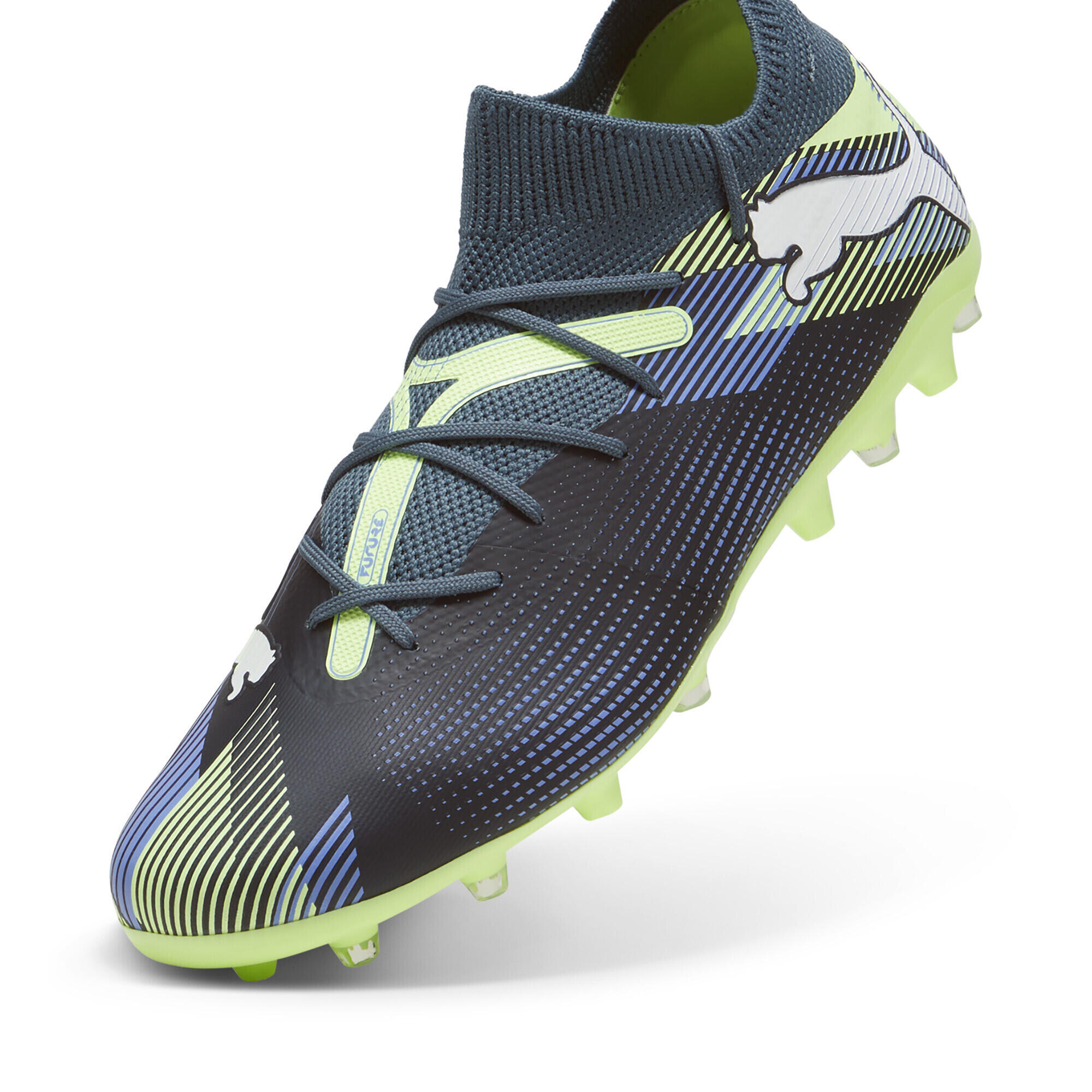 Scarpe da calcio FUTURE 7 MATCH MG PUMA Gray Skies White Fizzy Apple Yellow 7/7