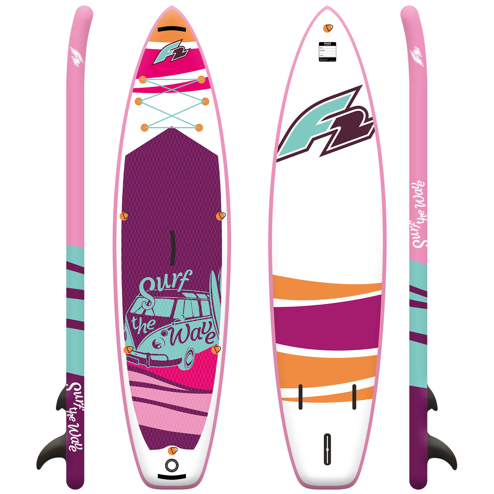 F2 Damen SUP Board Surf the Wave Limited Edition 10'0'' Pink 2/2
