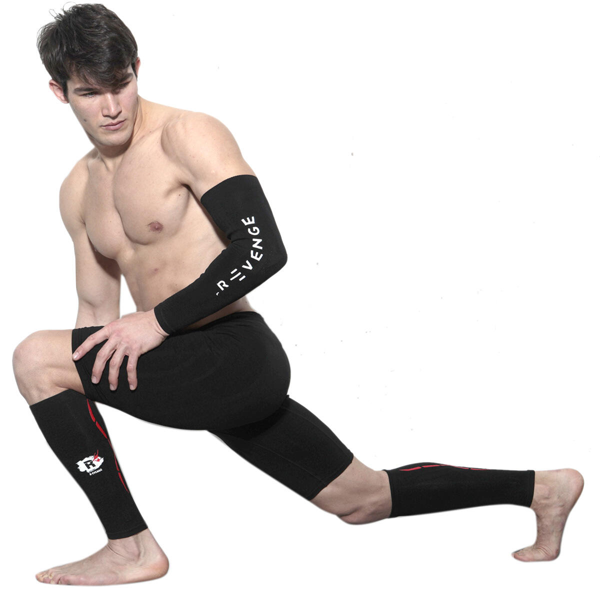 Calf pantorrillas adultos compresión kinesio Running fútbol baloncesto negro 2/5
