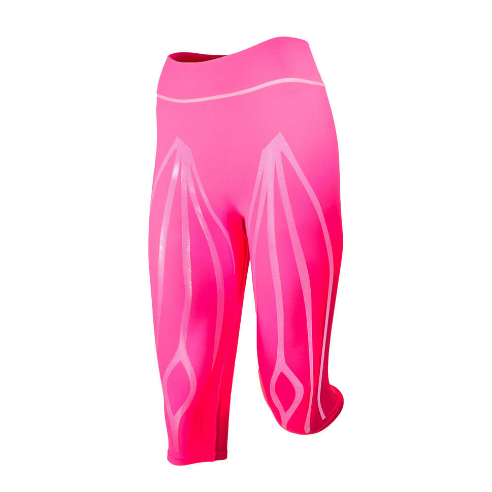 Legginsy techniczne do biegania Capri damskie z taśmami kinetycznymi