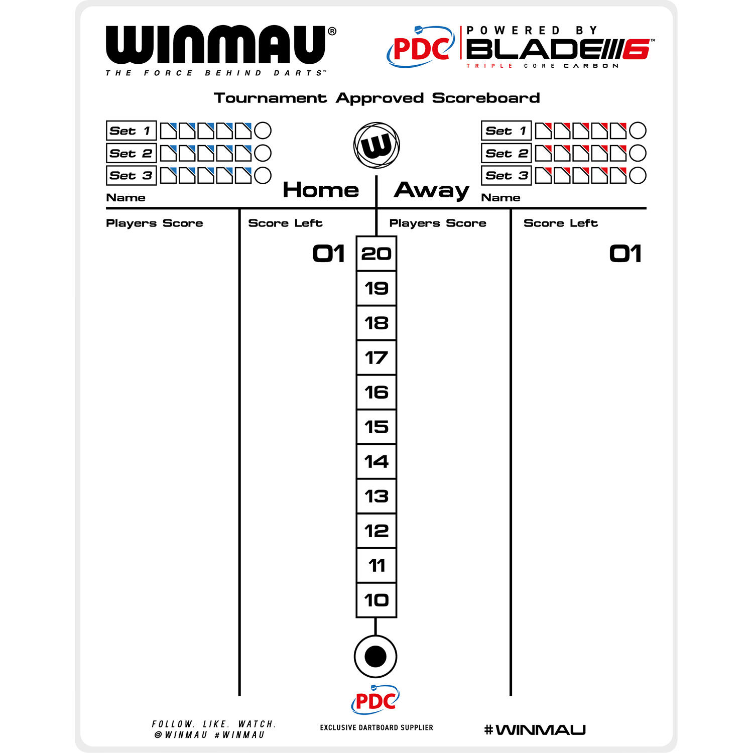 Winmau Tableau d'affichage des fléchettes 2/7