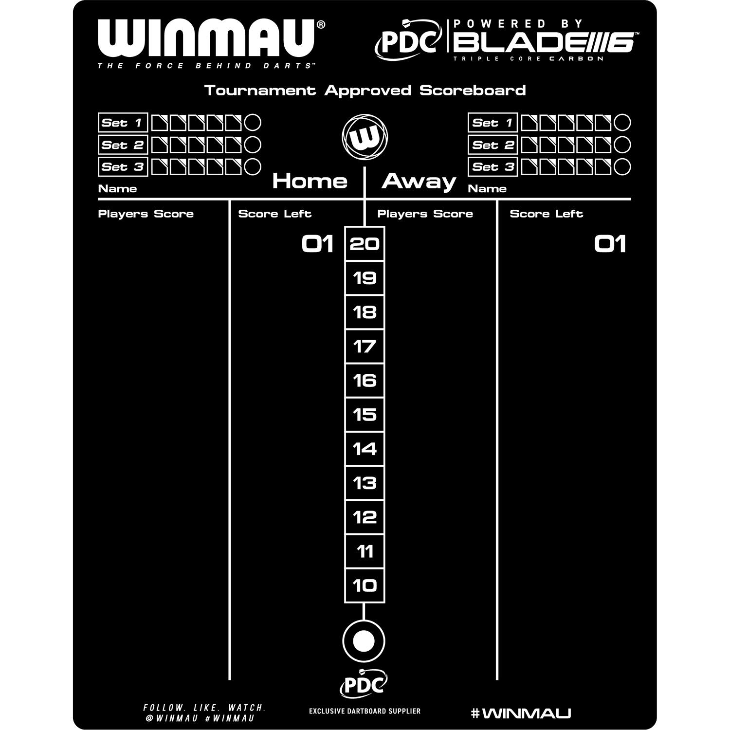 Winmau Tableau d'affichage des fléchettes 3/7