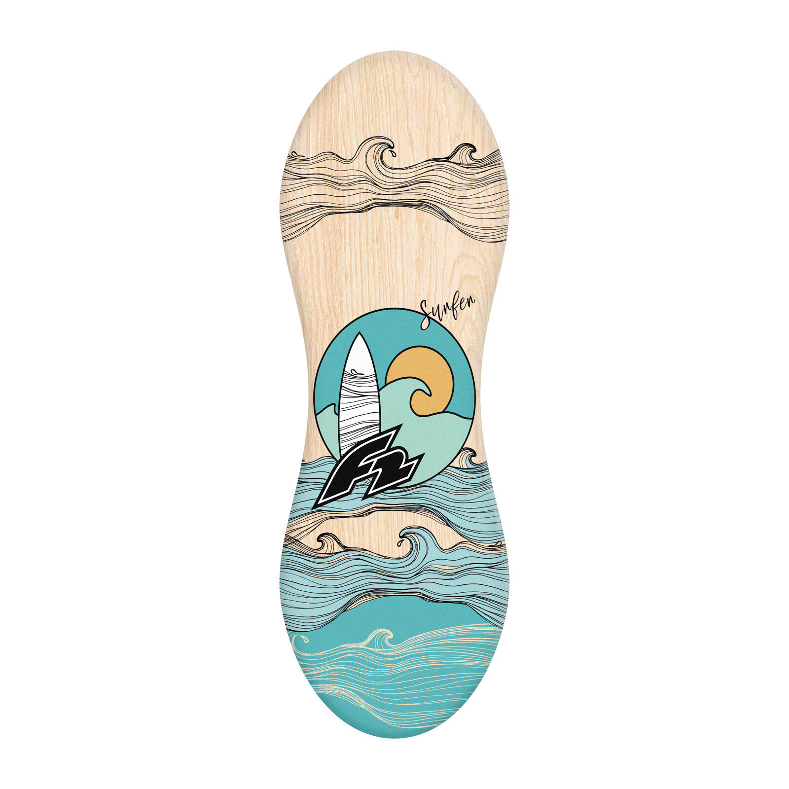 F2 Set Balance Board Peanut 86x32cm mit Korkrolle 2/7