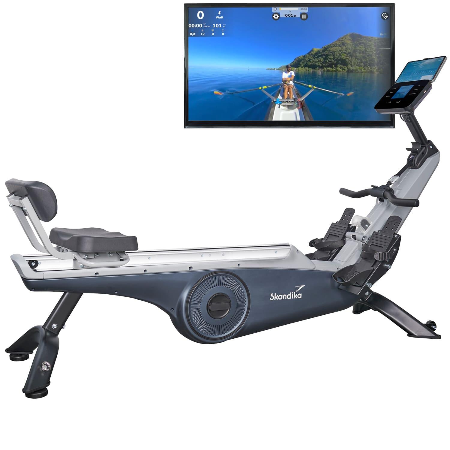 SKANDIKA Rameur connecté Freki Plus - Inertie 12 kg - compatible avec Kinomap