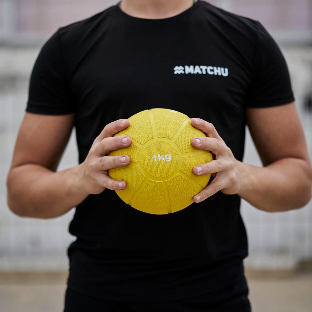 Palla Medica - Palle Mediche - Medicine Ball - Gomma - 1 KG - Giallo 4/7