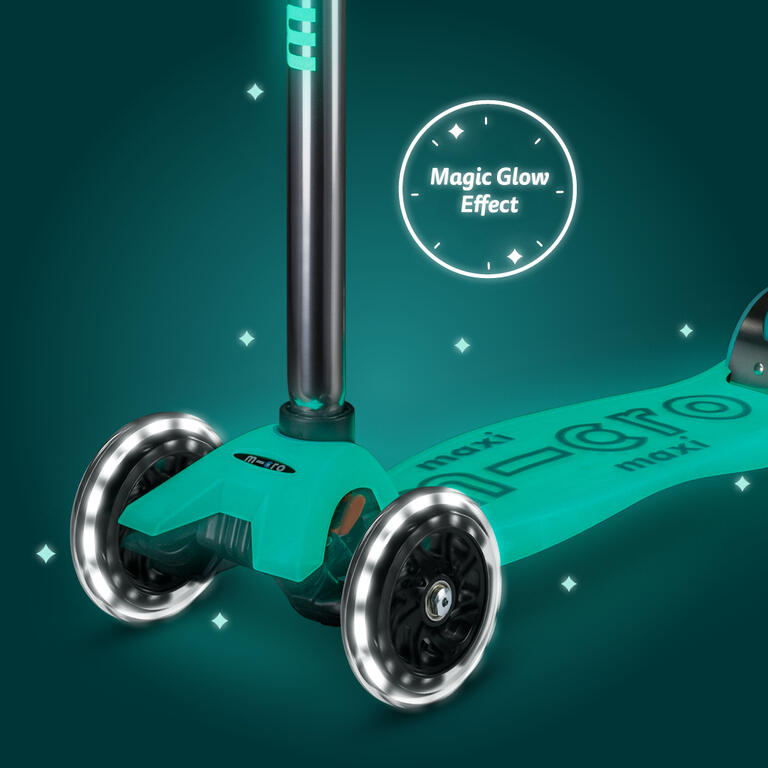 Patinete 3 Ruedas Micro Maxi Deluxe Glow LED Aqua - Brilla en la oscuridad 5/6