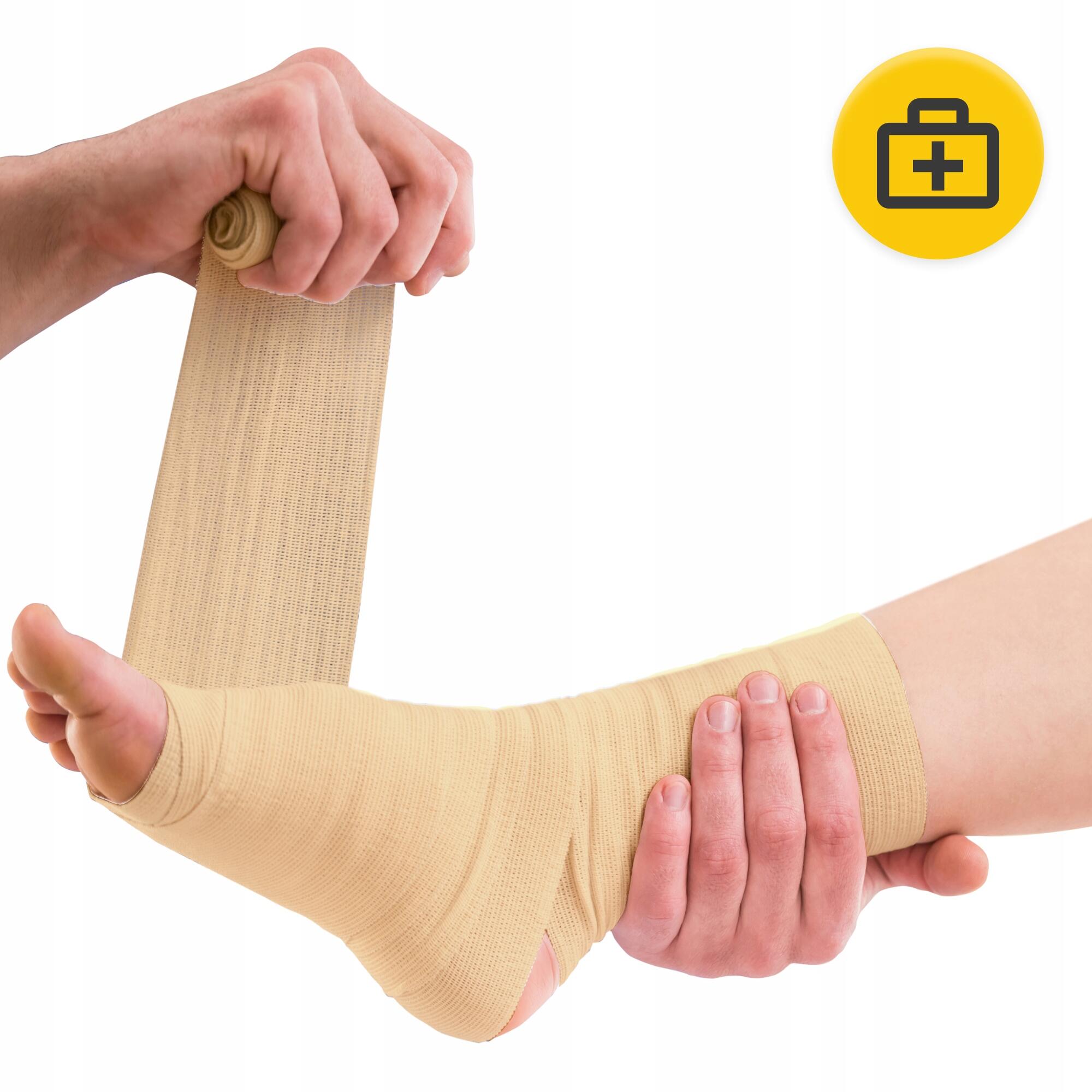 Kohäsive Bandage 5 cm x 4,5 m Selbsthaftend Fixierbandage Beige 4FIZJO 3/6