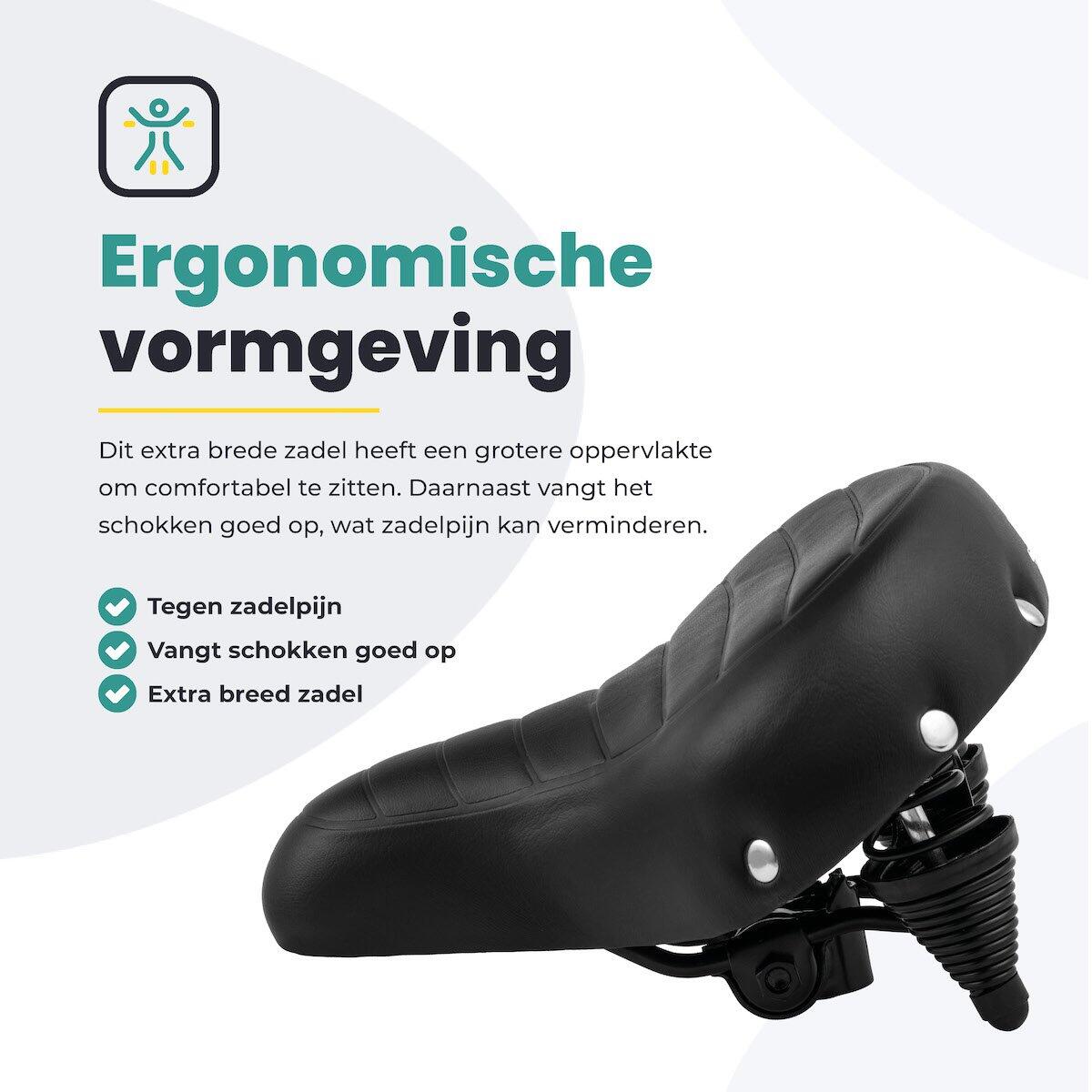 Fietszadels voor Toerfietsen van het merk VOLTANO - Unisex - Kleur ZWART - 3/7