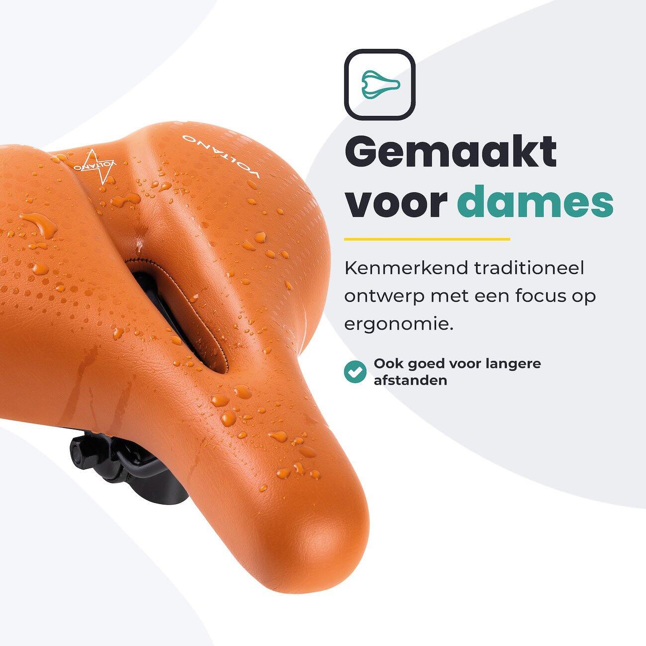 Fietszadels voor Toerfietsen van het merk VOLTANO - DAMES - Kleur BRUIN - 3/7