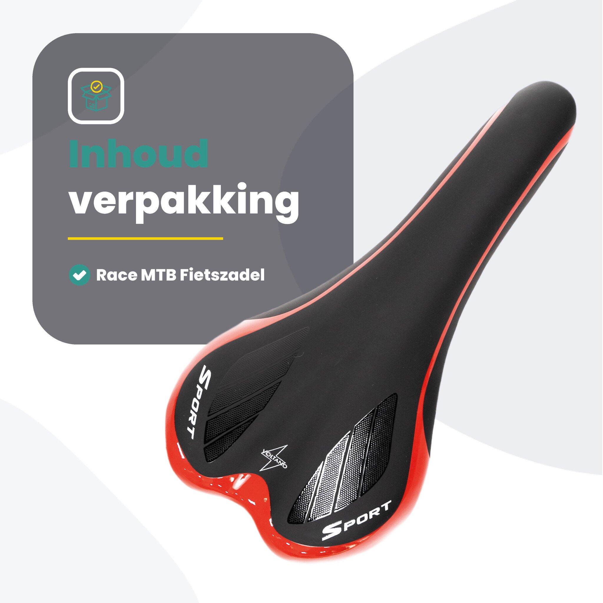 Voltano Race / MTB Fietszadel – Zwart / Rood - Unisex 4/7